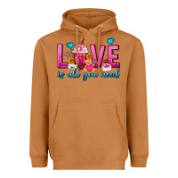 Meerkat Love Is All You Need Valentines Day Frappe Coffee Heavyweight Hoodie - FaDigitalArtStudio