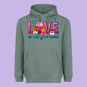 Love Is All You Need Valentines Day Frappe Coffee Heavyweight Hoodie Designed By Fadigitalartstudio