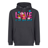 Smoke Love Is All You Need Valentines Day Frappe Coffee Heavyweight Hoodie - FaDigitalArtStudio