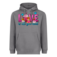 Storm Love Is All You Need Valentines Day Frappe Coffee Heavyweight Hoodie - FaDigitalArtStudio