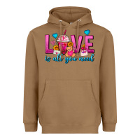Toasted Coconut Love Is All You Need Valentines Day Frappe Coffee Heavyweight Hoodie - FaDigitalArtStudio