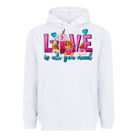 White Love Is All You Need Valentines Day Frappe Coffee Heavyweight Hoodie - FaDigitalArtStudio