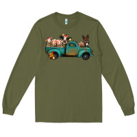 Army Green farm animals truck Long Sleeve Tee - Jasminsmagicworld