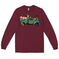 Burgundy farm animals truck Long Sleeve Tee - Jasminsmagicworld