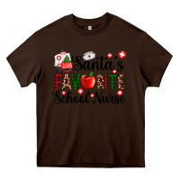 Chocolate Brown santa's favorite  school nurse Heavy Core Tee - AdoDesignShop