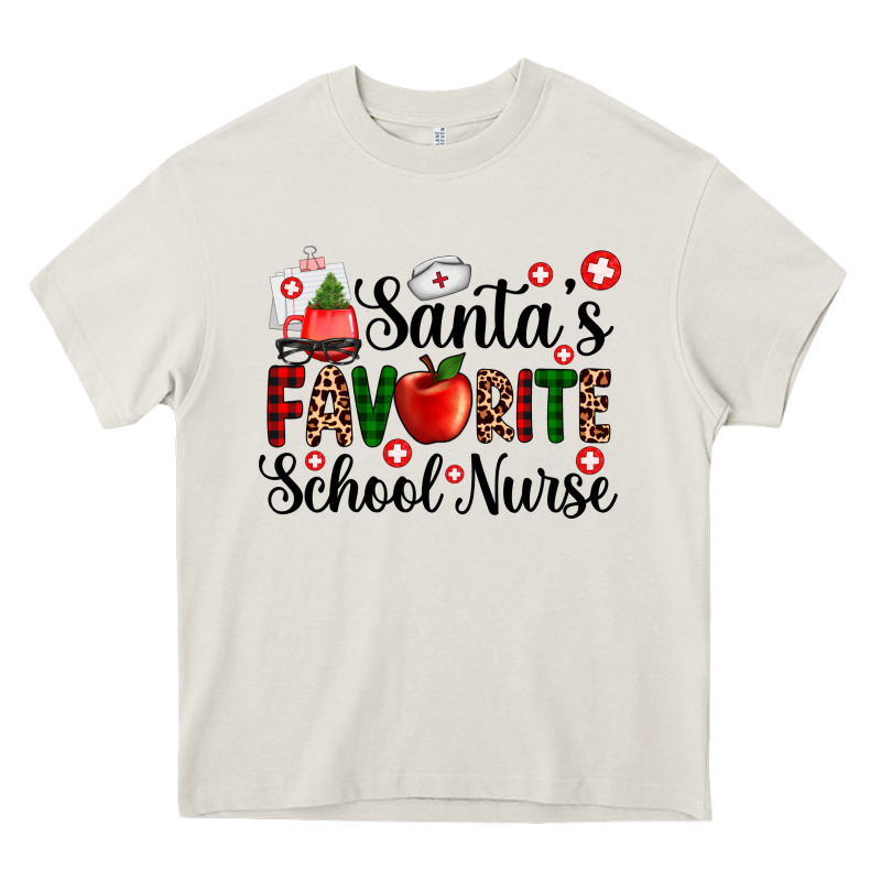 Santa's Favorite  School Nurse Heavy Core Tee by AdoDesignShop | Teevron