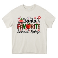Cream santa's favorite  school nurse Heavy Core Tee - AdoDesignShop