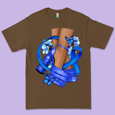 Colon Cancer Heels Premium Tee Designed By Nancycooperartshop