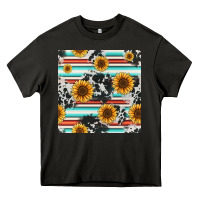 Asphalt serape cowhide sunflowers seamless pattern 12inch Heavy Core Tee - Jasminsmagicworld