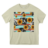 Mossy serape cowhide sunflowers seamless pattern 12inch Heavy Core Tee - Jasminsmagicworld