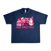 Navy Pink Christmas Truck Urban Heavy Tee - BundleAndBundleShop