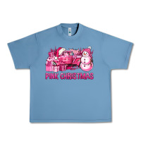Pebble Blue Pink Christmas Truck Urban Heavy Tee - BundleAndBundleShop