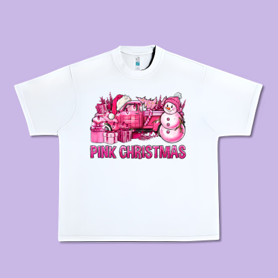 Pink Christmas Truck Urban Heavy Tee Designed By Bundleandbundleshop