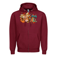 Burgundy hay fall Zipper Hoodie - CowGirlArtShop
