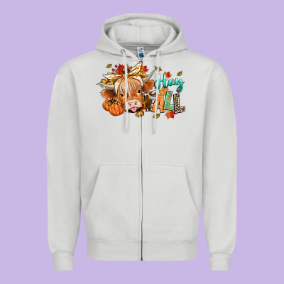 Hay Fall Zipper Hoodie Designed By Cowgirlartshop