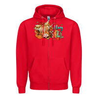 Red hay fall Zipper Hoodie - CowGirlArtShop