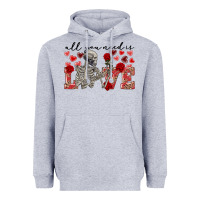 Heather Grey Skeleton all you need is love Heavyweight Hoodie - FaDigitalArtStudio