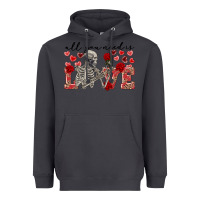 Smoke Skeleton all you need is love Heavyweight Hoodie - FaDigitalArtStudio