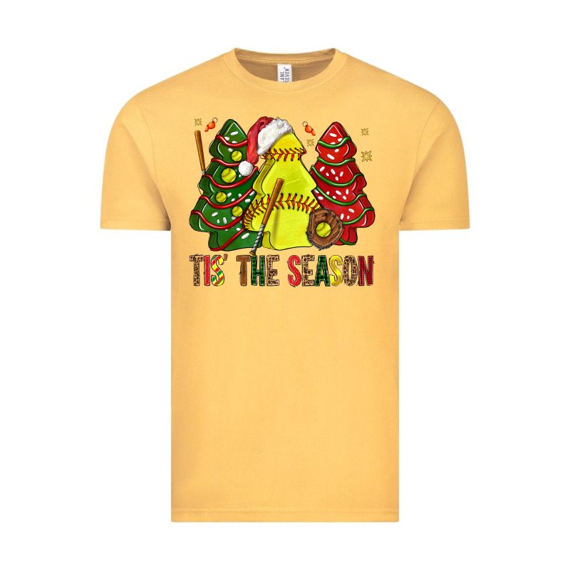 Tis' The Season Softball Christmas Cakes Bbs Vintage Tee by BundleAndBundleShop | Teevron