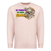 Pale Pink On tuesdays we wear beads skull Premium Sweatshirt - FaDigitalArtStudio