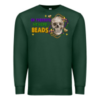 On Tuesdays We Wear Beads Skull Premium Sweatshirt | Teevron