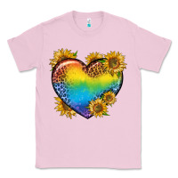 Bubblegum Pink Pride Heart And Sunflower Classic Tee - BundleAndBundleShop