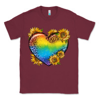 Burgundy Pride Heart And Sunflower Classic Tee - BundleAndBundleShop