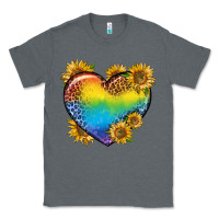 Charcoal Heather Pride Heart And Sunflower Classic Tee - BundleAndBundleShop