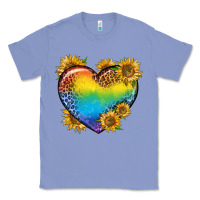 Colony Blue Pride Heart And Sunflower Classic Tee - BundleAndBundleShop