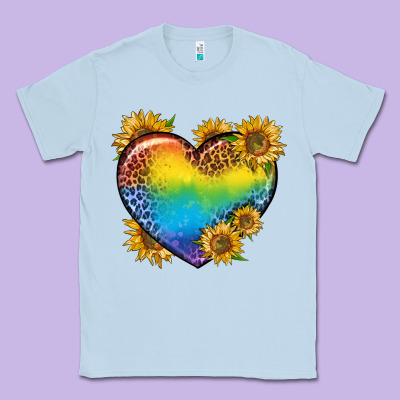 Pride Heart And Sunflower Classic Tee Designed By Bundleandbundleshop