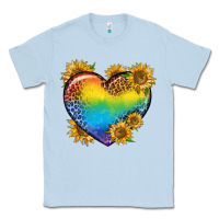 Dusty Blue Pride Heart And Sunflower Classic Tee - BundleAndBundleShop