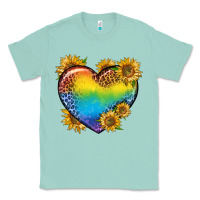 Seafoam Pride Heart And Sunflower Classic Tee - BundleAndBundleShop