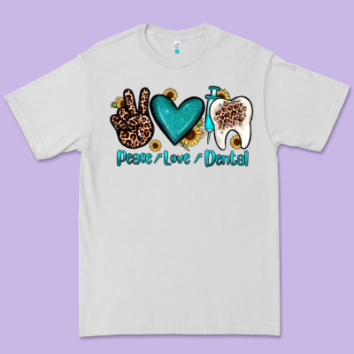 Peace Love Dental Premium Tee Designed By Jahusdesignshop