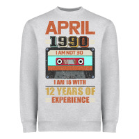 Heather Grey Aprıl 1990 I Am Not 30 I'm 18 With 12 Years Of Experience Heavyweight Sweatshirt - Bettercallsaul