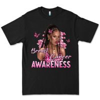 Black breast cancer awareness afro woman Premium Tee - NancyCooperArtShop
