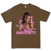 Cacao breast cancer awareness afro woman Premium Tee - NancyCooperArtShop