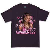 Plum breast cancer awareness afro woman Premium Tee - NancyCooperArtShop
