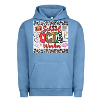 Pigment Pebble Blue School Social Worker Urban Hoodie - CowhideDigitalArt