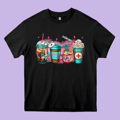 Nurse Fuel Coffee Heavy Core Tee Designed By Jasminsmagicworld