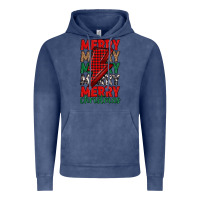 Vintage Denim merry christmas lightning bolt Vintage Hoodie - MaliasSmallBusiness