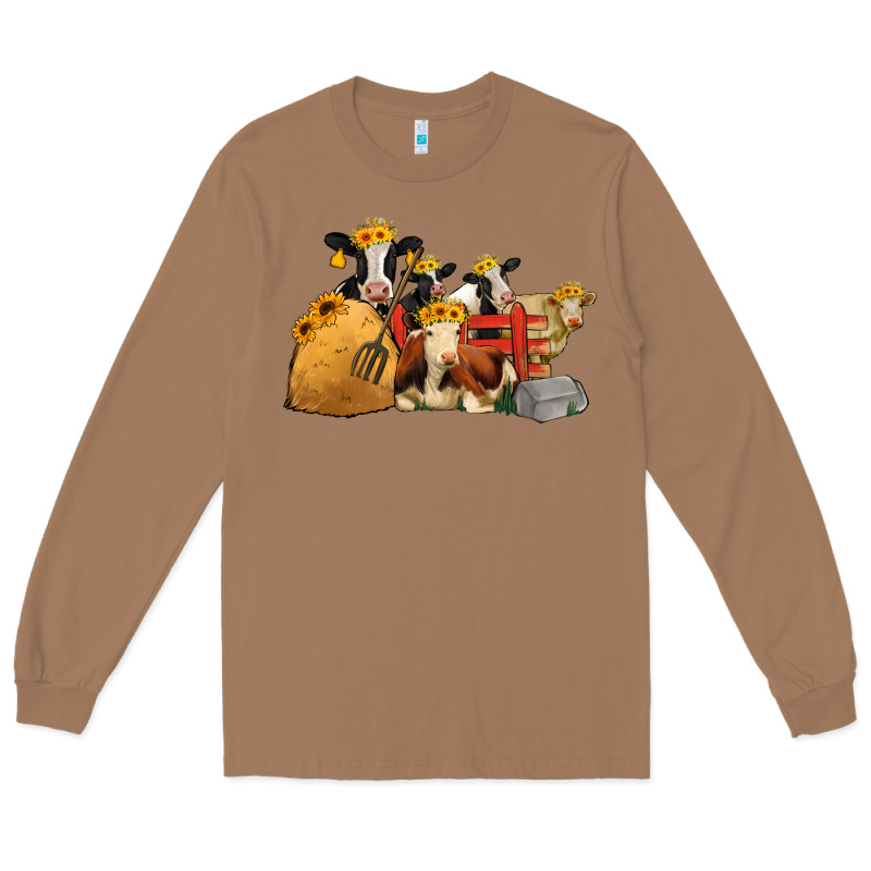 Farm Animals With Sunflower Headbands Long Sleeve Tee by Jasminsmagicworld | Teevron