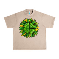 French Oak St. Patricks Sunflower With Clover Urban Heavy Tee - BundleAndBundleShop