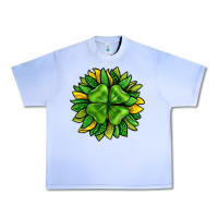 Grape Ice St. Patricks Sunflower With Clover Urban Heavy Tee - BundleAndBundleShop