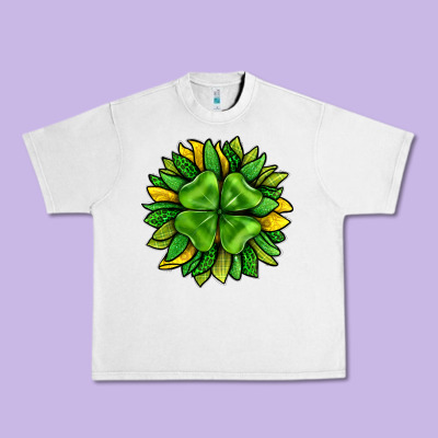 St. Patricks Sunflower With Clover Urban Heavy Tee Designed By Bundleandbundleshop