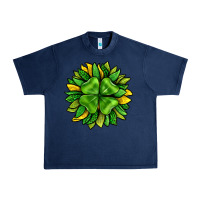 Navy St. Patricks Sunflower With Clover Urban Heavy Tee - BundleAndBundleShop