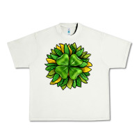 Pistachio St. Patricks Sunflower With Clover Urban Heavy Tee - BundleAndBundleShop
