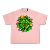Salmon St. Patricks Sunflower With Clover Urban Heavy Tee - BundleAndBundleShop