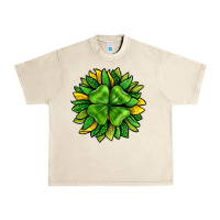 Sandshell St. Patricks Sunflower With Clover Urban Heavy Tee - BundleAndBundleShop