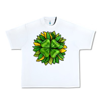 White St. Patricks Sunflower With Clover Urban Heavy Tee - BundleAndBundleShop