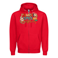 Red pumpkin spice everything Zipper Hoodie - CowGirlArtShop